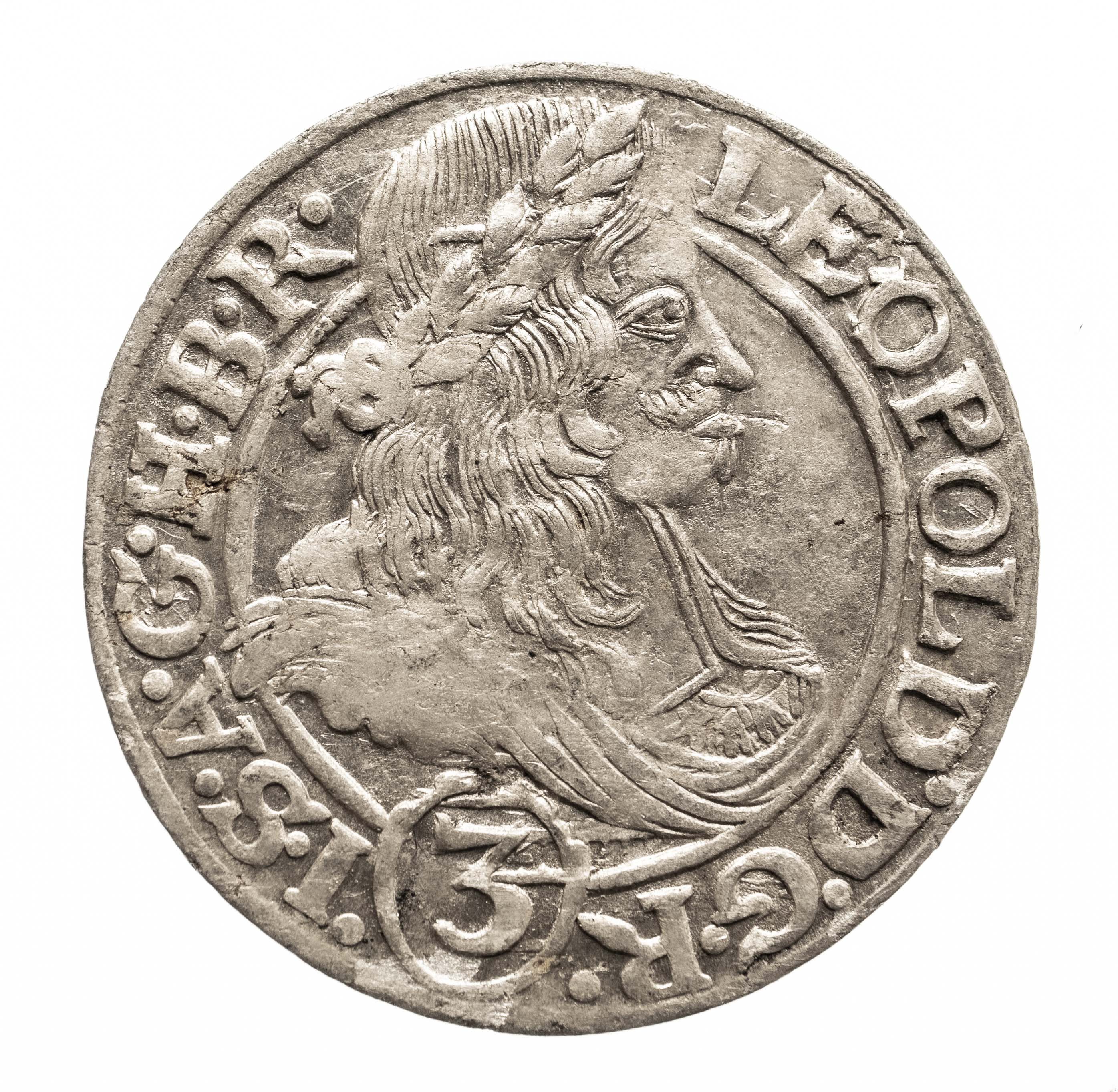 Śląsk Leopold I 1658 1705 3 krajcary 1666 SHS Wrocław Aukcja