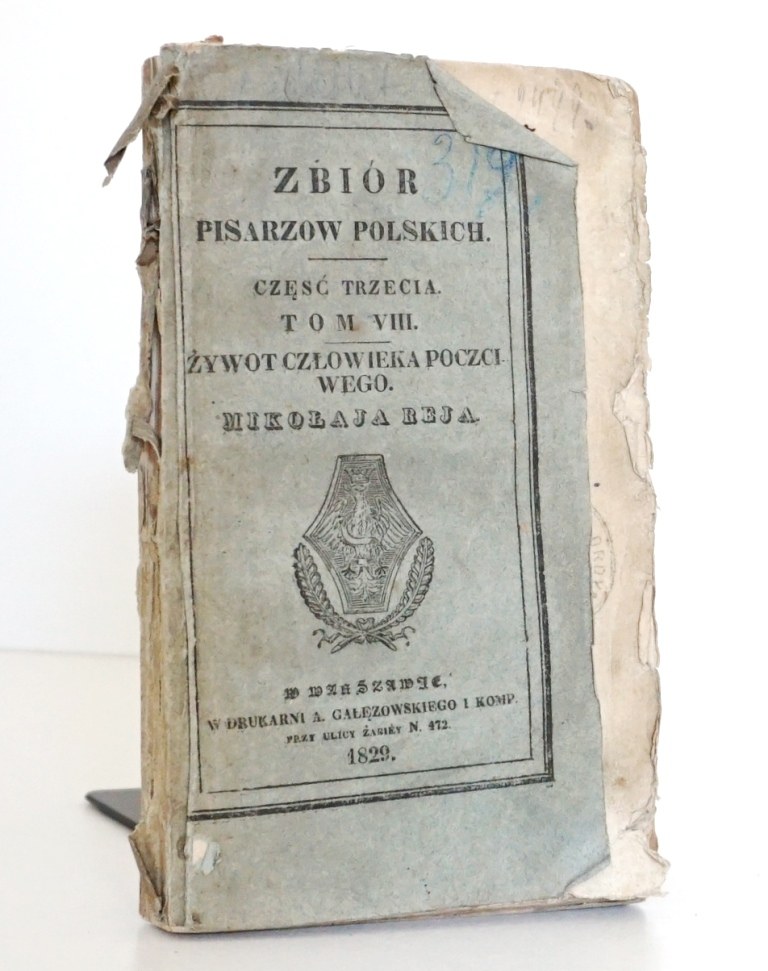 Rej M ŻYWOT CZŁOWIEKA POCZCIWEGO księgi III 1829 Aukcja