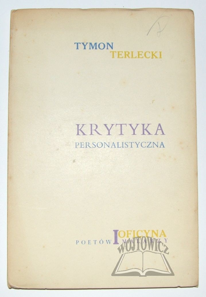 Terlecki Tymon Krytyka Personalistyczna Autograf Aukcja