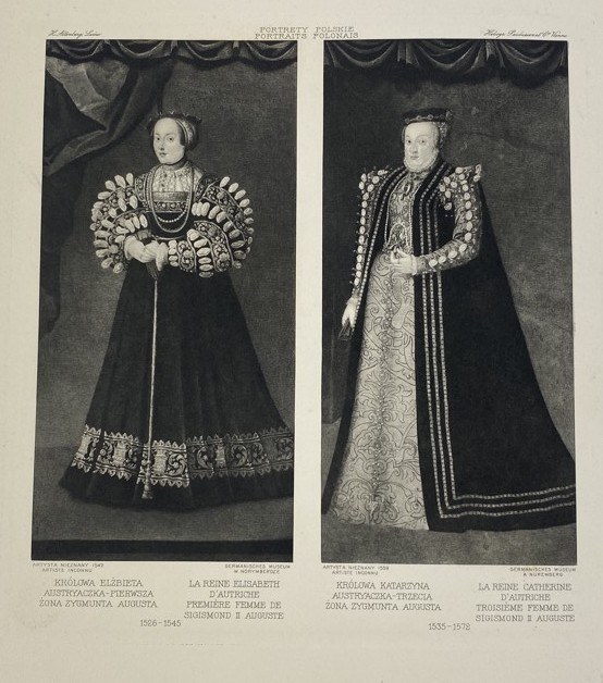 Porträts von Königin Elisabeth von Österreich und Königin Katharina von