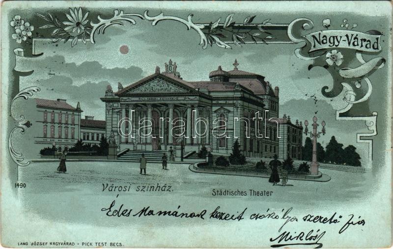 1900 Nagyvárad Oradea Városi színház este Lang József 1490