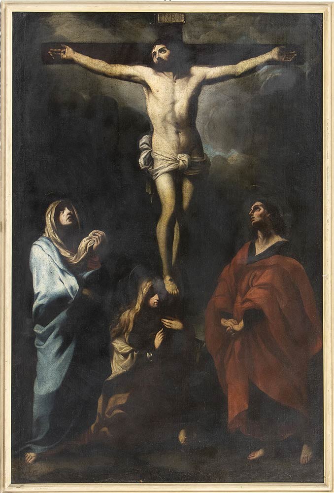 CIRCLE OF GUIDO RENI 17th CENTURY Crucifixion With The Virgin Saint