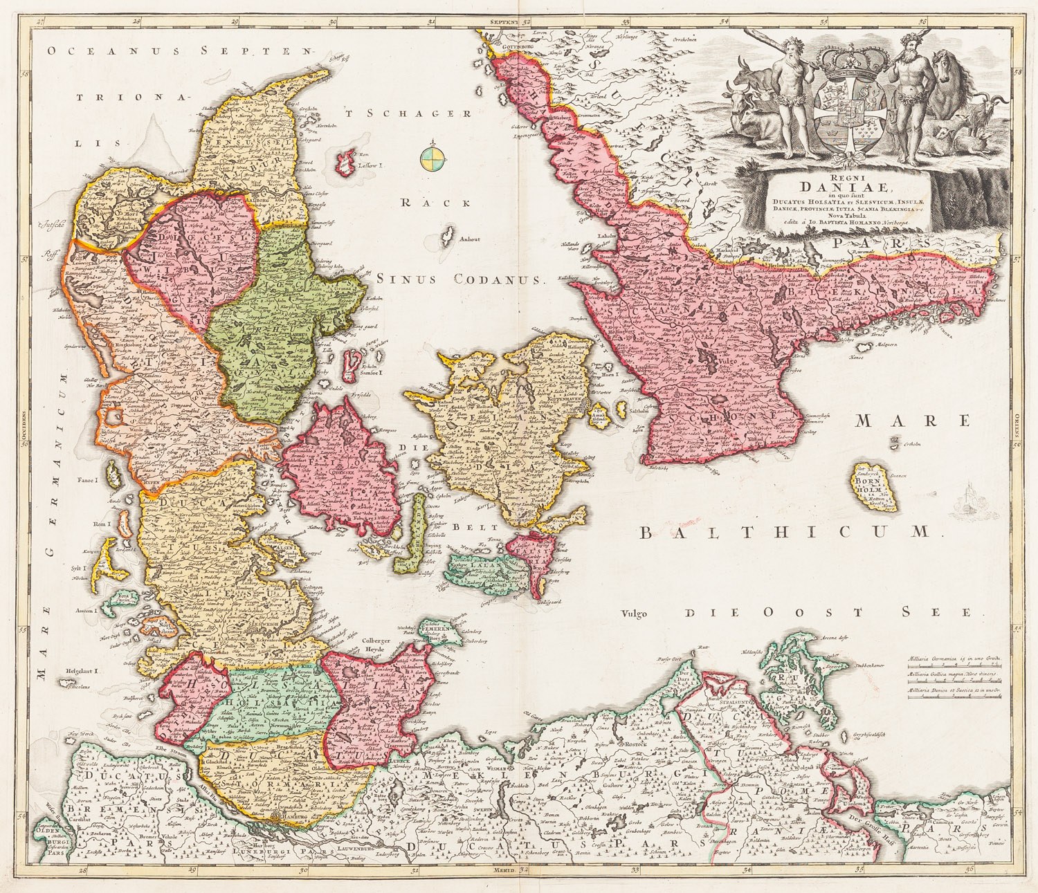 Johann Baptist Homann Mapa Danii Aukcja