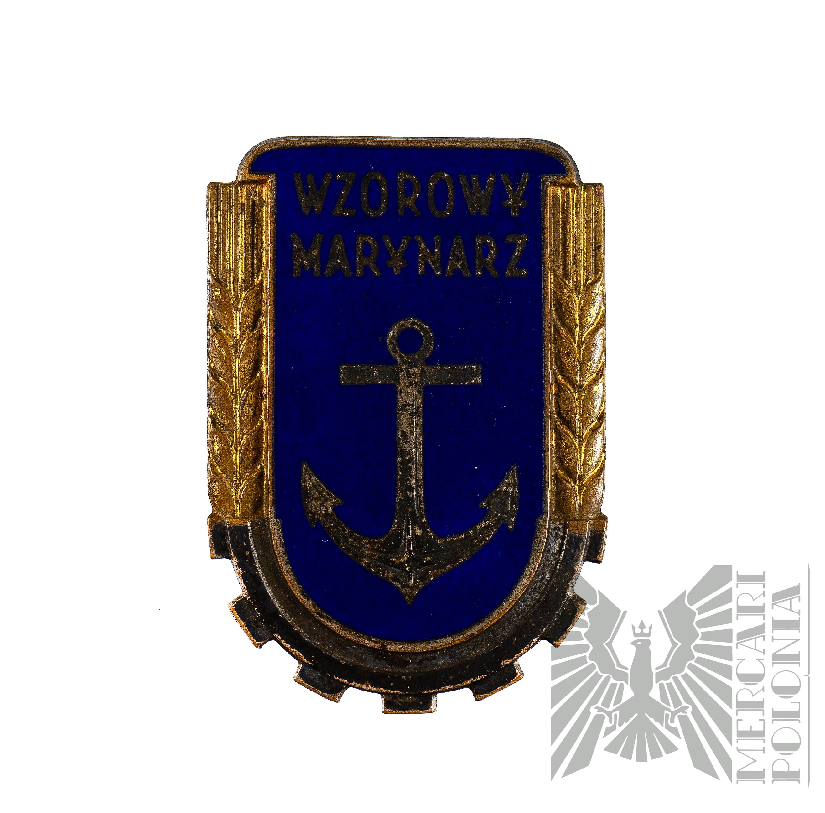 PRL Odznaka Wzorowy Marynarz wz 1953 Mała Rzadka Aukcja