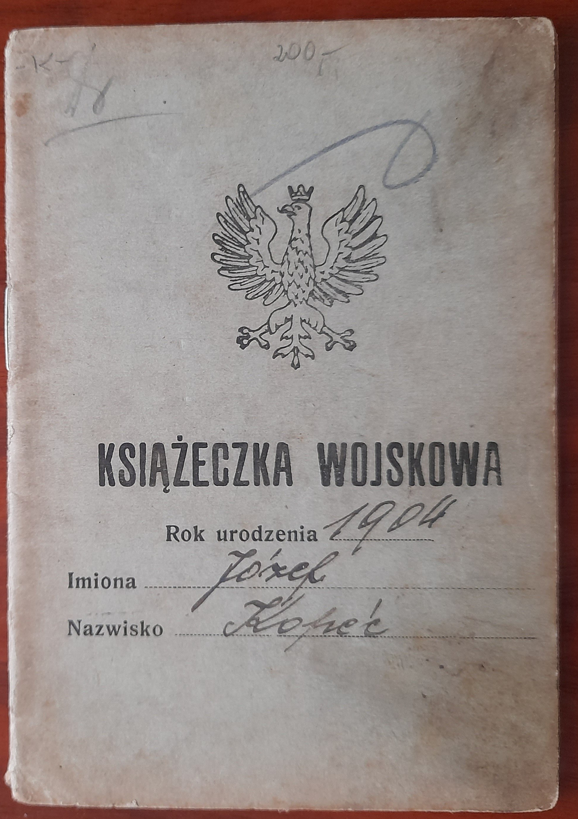 Książeczka wojskowa na nazwisko Józef Kopeć Aukcja internetowa