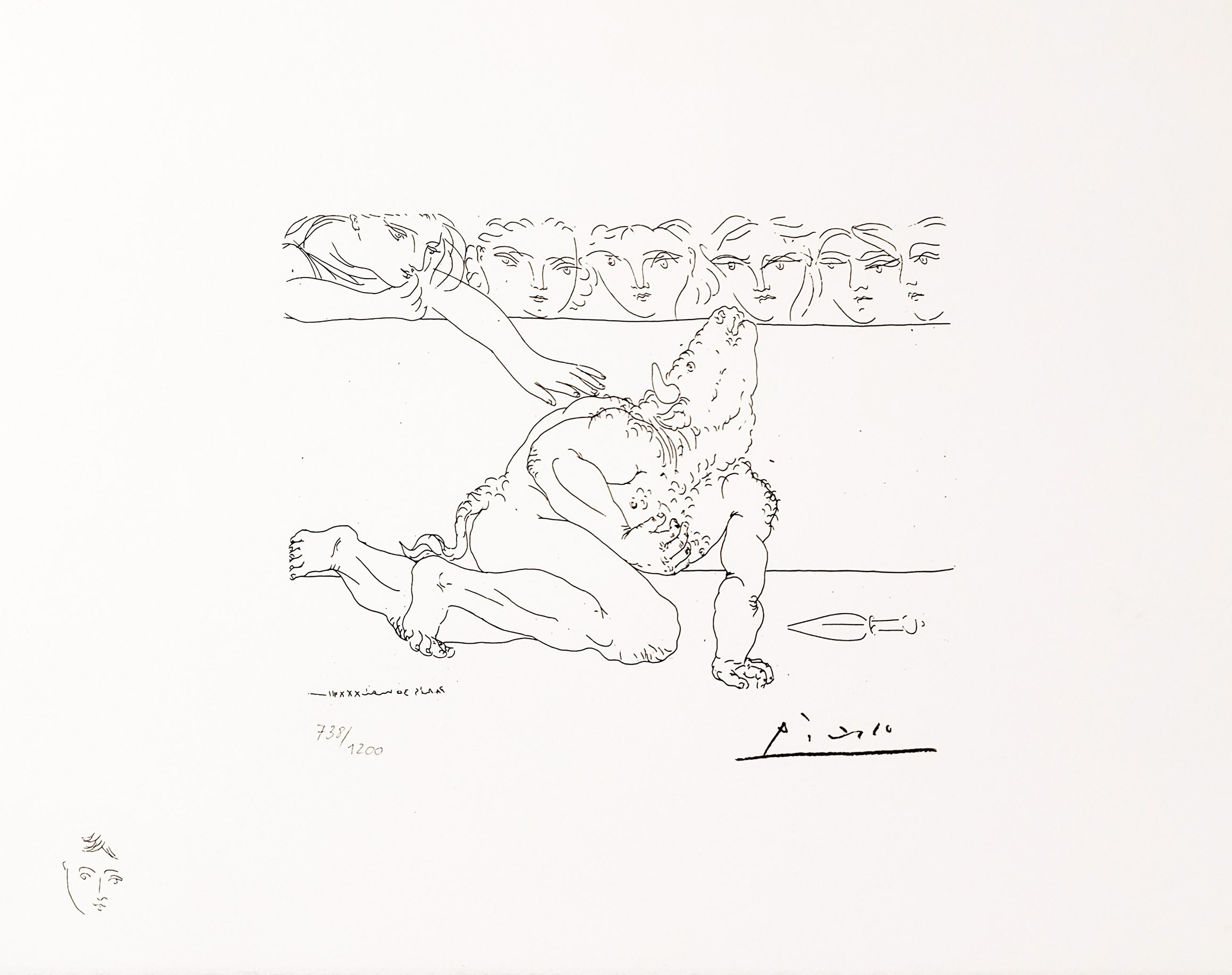 Pablo Picasso Lithographie Sterbender Minotaurus Und