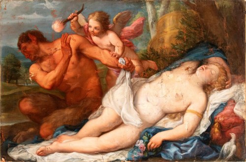 Kupidyn odpędzający satyra od śpiącej Wenus, Sebastiano Ricci