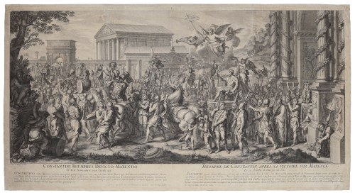 Tryumfalny wjazd cesarza Konstantyna do Rzymu, po zwycięstwie nad Maksencjuszem (tyt. oryg.: „Triomphe de Constantin apres sa victoire sur Maxence”), 1715, Charles Le Brun