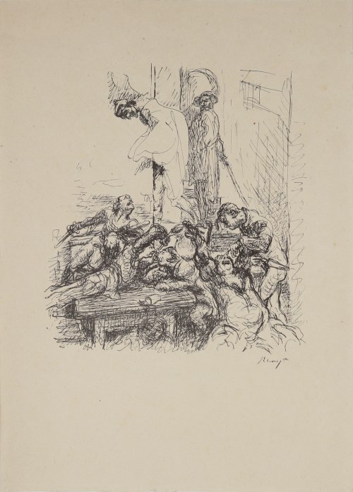 Libacja w piwnicy Auerbacha wg Fausta Goethego, 1926, Max Slevogt