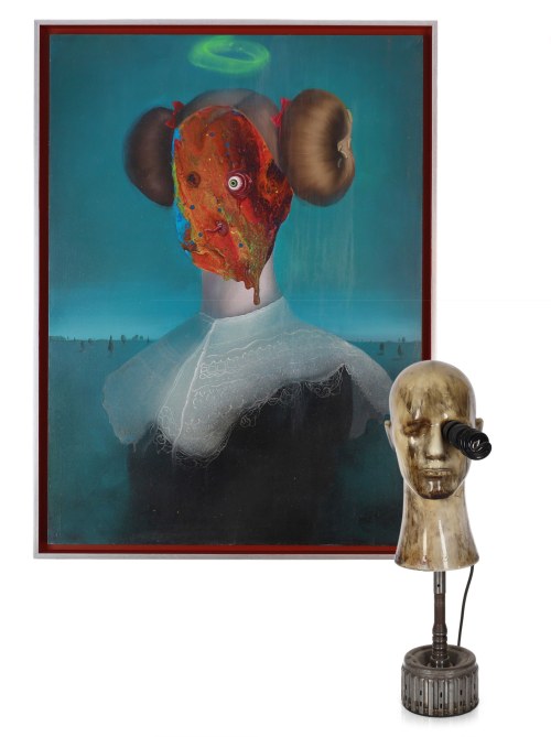 Make-up No Make-up (obraz i lampa), 2020, Campio