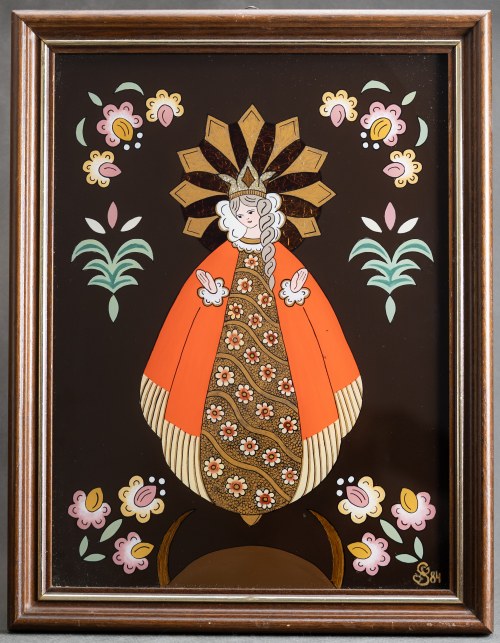 Matka Boska Góralska - Zakopane lata 80 [obraz na szkle, 38x28 cm], Krystyna Gąsienica-Szostak