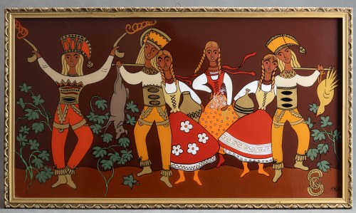 Baciarka - Zakopane lata 60 [obraz na szkle, 25x46 cm], Krystyna Gąsienica-Szostak