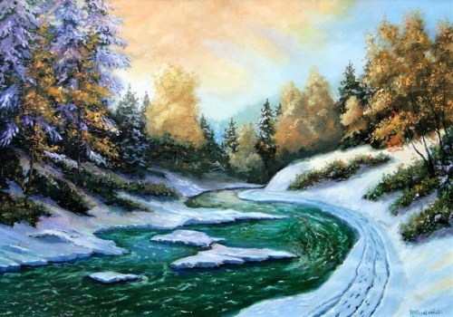 Zima nad potokiem, 2007, M. Rudziński