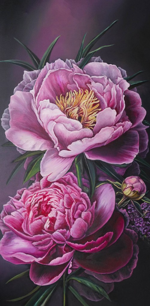 Peonie z cyklu Portrety kwiatów, 2026, Marta Julia Piórko