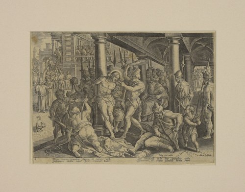 Jan VAN DER STRAET - rysował, Biczowanie Chrystusa, Adriaen Collaert