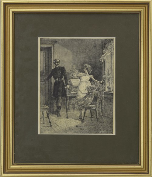 Para scen / ilustracji do edycji „Pan Tadeusz” Adama Mickiewicza, Michał Elwiro Andriolli