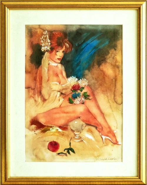 Pin-Up Girl z kwiatami, 2004, E. Dudek