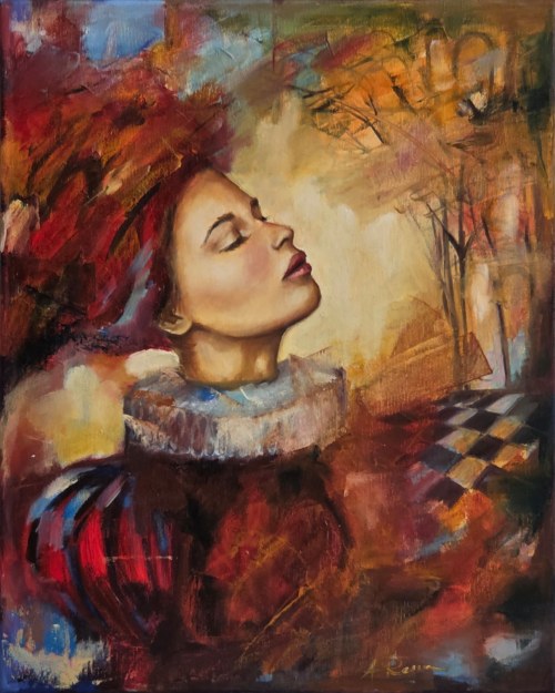Kobieta w czerwonym żabocie, 2011, Alicja Ressa