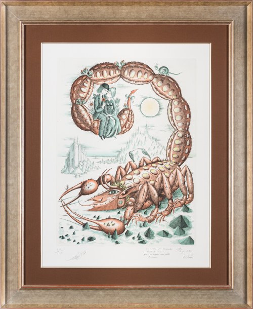 Kochankowie, z cyklu "Znaki Zodiaku: Le Scorpion", 1971, Raymond Peynet