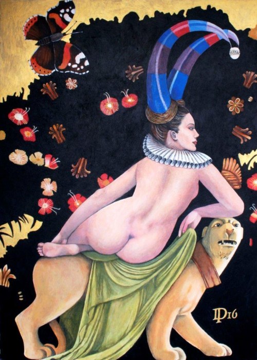 Naked Woman On Panther In Paradise, Daniel Porada