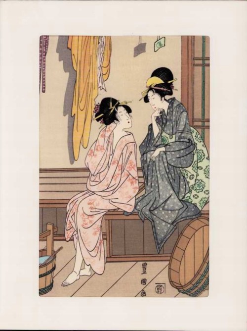 “W Łaźni “- trzecia część tryptyku, Utagawa Toyokuni