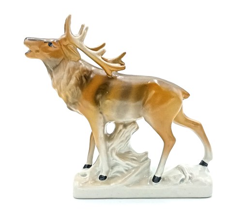 l.60-70.XX w.), Figurka Jeleń Na Rykowisku