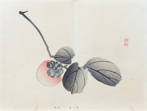 Gałązka persymony, z serii: Sto motywów do nauki malarstwa, wyd. Yoshikawa Hanshichi, Tokio/Japonia, 1898 r., Kawabata Gyokusho