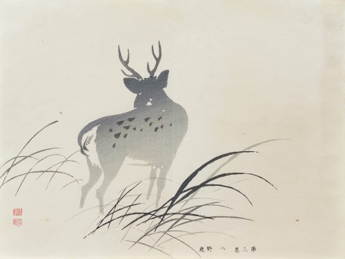 Dziki jeleń, z serii: Sto motywów do nauki malarstwa, wyd. Yoshikawa Hanshichi, Tokio/Japonia, 1898 r., Kawabata Gyokusho