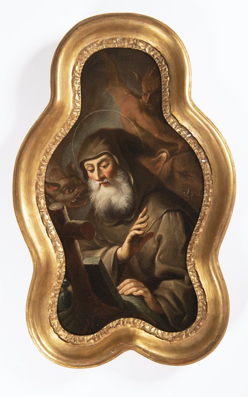 1708 Velehrad, Czechy – 1774 Augsburg – POKUSA ŚWIĘTEGO ANTONIUSZA, Gottfried Bernhard Götz
