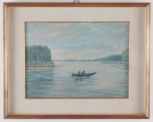 Dino Villani (Nogara 1898 – Mediolan 1989) – Pejzaż nad rzeką Po, Dino Villani