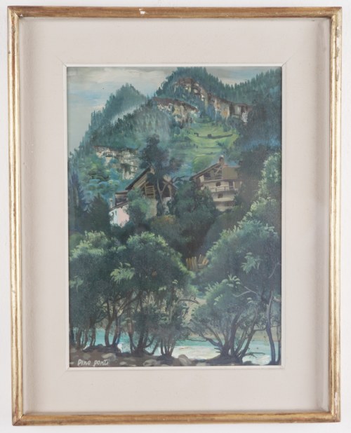 Pino Ponti (Wenecja 1905 – Mediolan 1999) – Krajobraz z Valsesii, Pino Ponti
