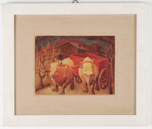 Carlo Sartori (Ranzo 1921–2010) – Wóz zaprzęgnięty w woły, 1973, Carlo Sartori