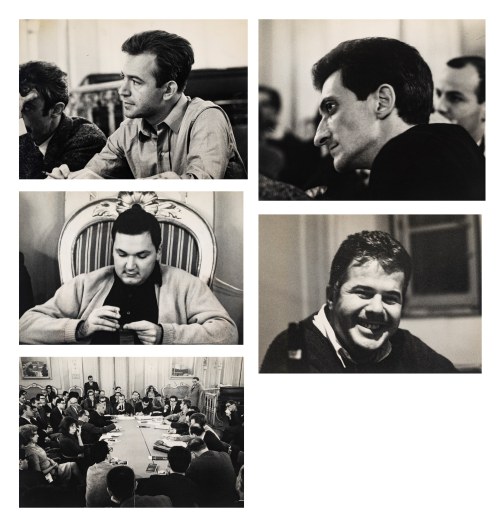 Giulia Niccolai (1934–2021) – Grupa 63: Sala Luster, Edoardo Sanguineti, Adriano Spatola, Germano Lombardi, Nanni Balestrini, 1964, Giulia Niccolai