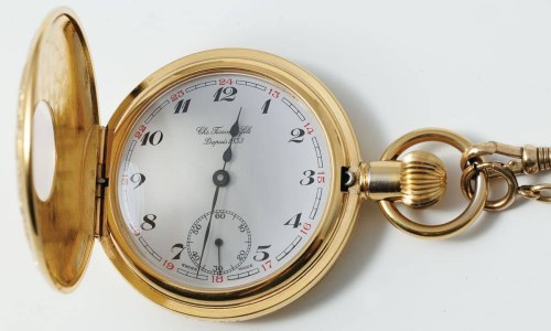 Szwajcaria, Tissot, przed 1986, Zegarek Kieszonkowy Savonette Typu Half Hunter