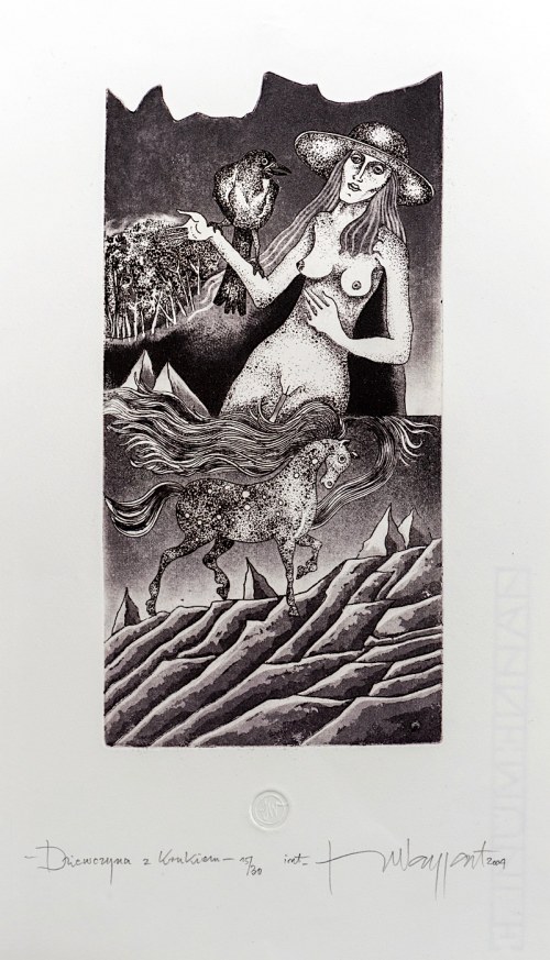 Dziewczyna z krukiem, 2004, Jerzy Waygart