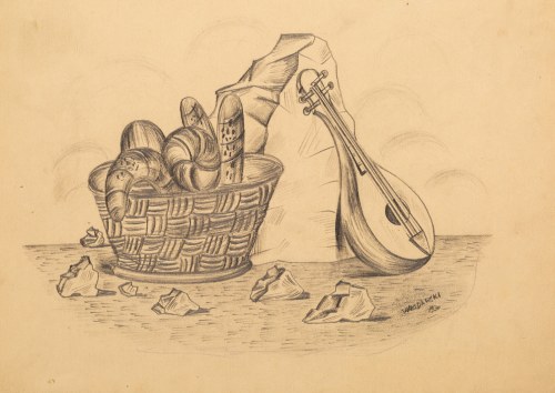 Martwa natura z koszem pieczywa, 1930, Marek Włodarski