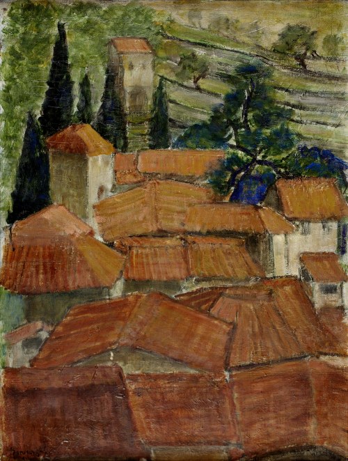 Czerwone dachy, ok. 1938, Stanisław Borysowski