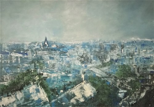 Paryska impresja II - Dachy Paryża, 2018, Anna Piórek