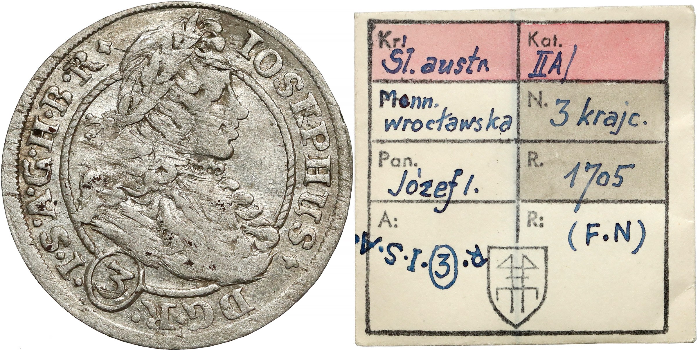 Slask Jozef I 3 Krajcary 1705 Fn Wroclaw Ex Kalkowski