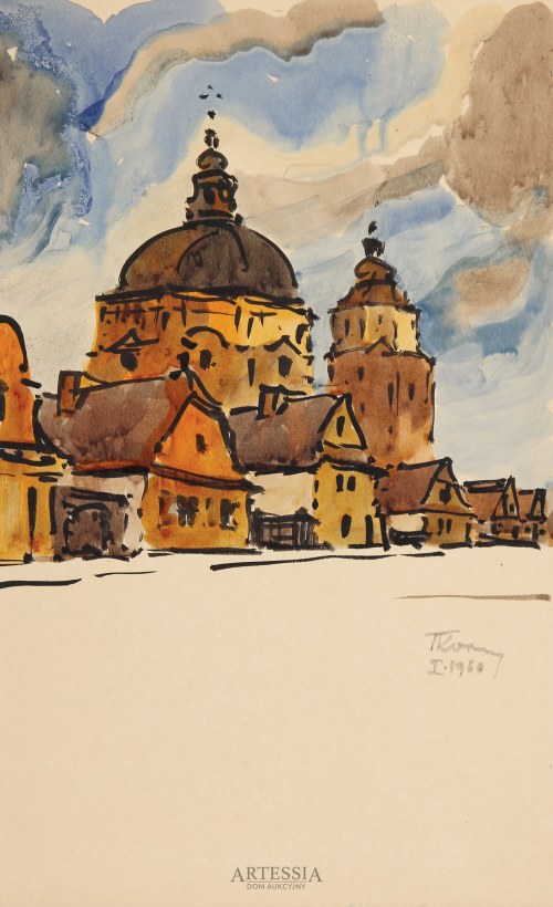 Kościół barokowy w miasteczku, 1960, Tomasz Kornacki