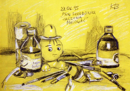Pan skarbonka zaczyna malować, 1995, Bartłomiej Kownacki