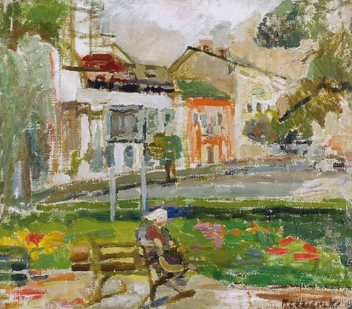 Na ławce w parku, ok. 1970, Bogusław Kędzierski