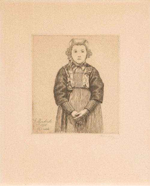 Dziewczynka w stroju bretońskim, 1914, Karol Mondral