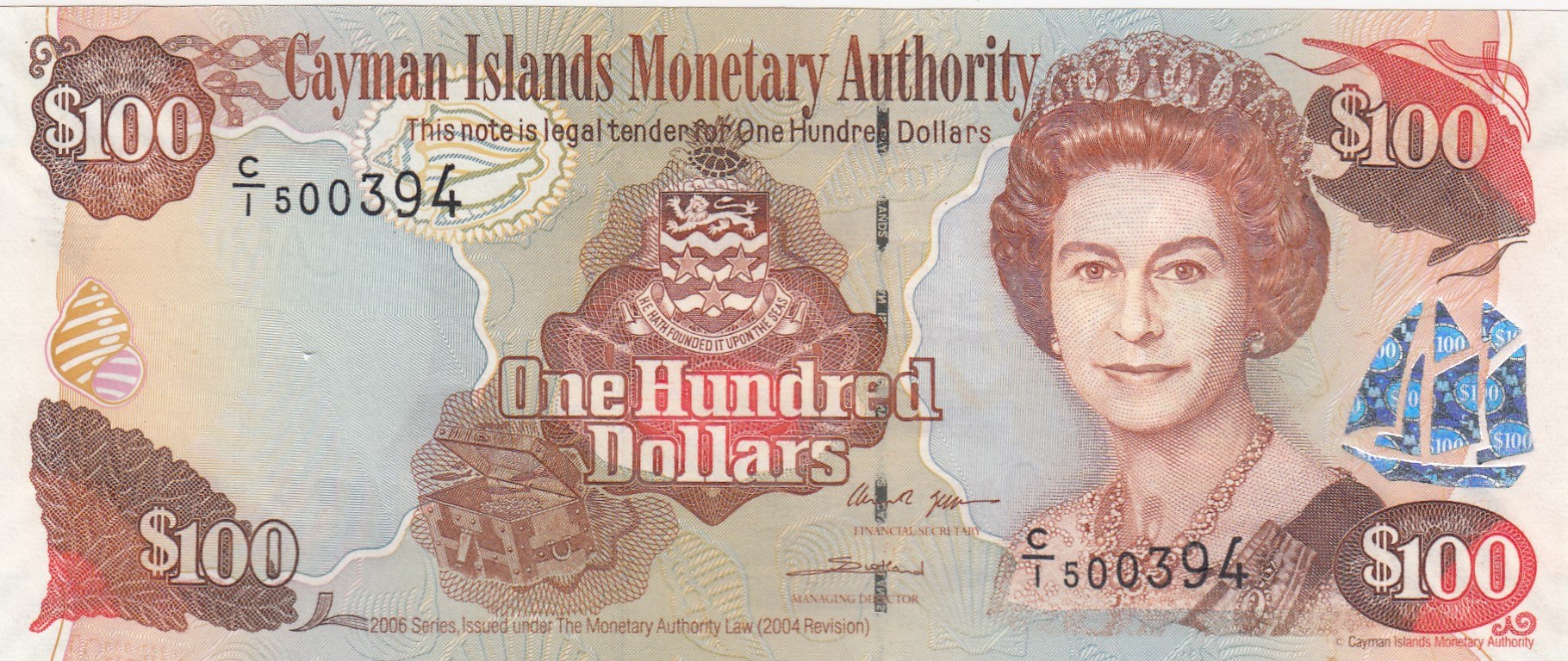 Cayman Islands 100 Dollars 2006 UNC P37a   220807 1b 