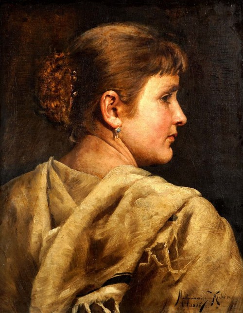 Dziewczyna z błękitnym kolczykiem, 1886, Franciszek Jan Machniewicz