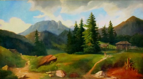 Krajobraz tatrzański pod Giewontem (góra Giewont w Tatrach), Alfred Schouppe