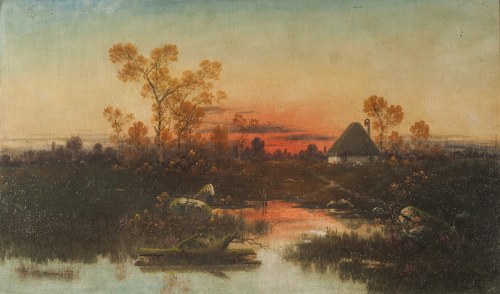 Pejzaż przedwieczorny, ok. 1900 r., Karol Heimroth