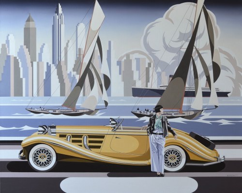Kobieta i żółty mercedes, 2020, Tomasz Kostecki