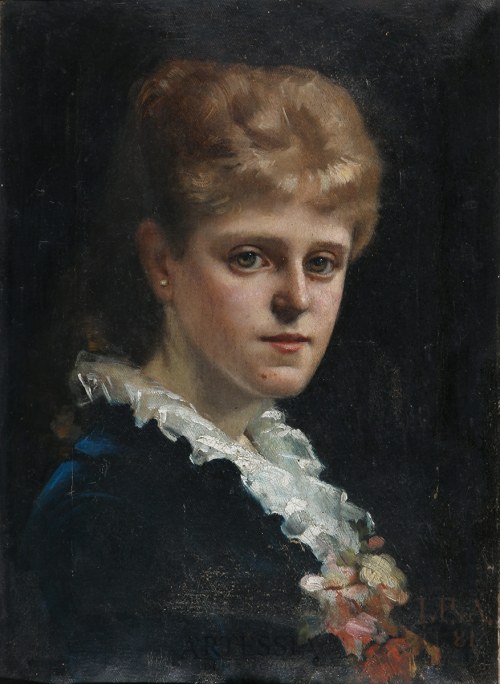 Portret damy, 1881, Malarz Nierozpoznany