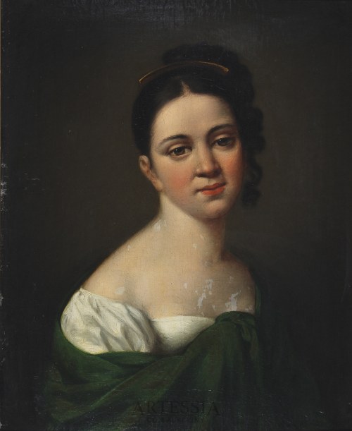 Portret młodej kobiety, 1 ćwierć XIX w., Malarz Nierozpoznany